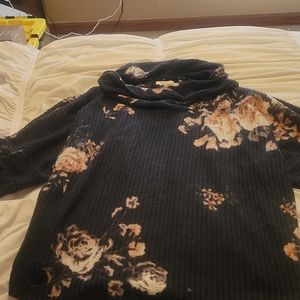 Maurices Cowl Neck Floral Sweater XL